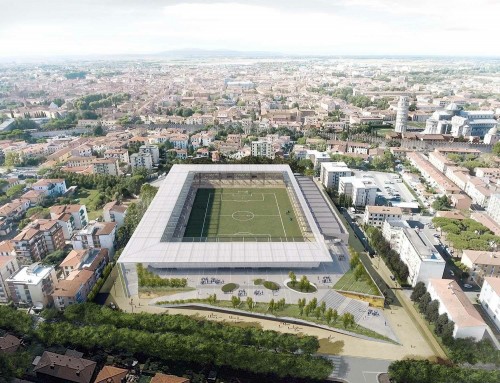 Stadio del Pisa, a 200 metri dalla torre pendente svelato il progetto di Iotti+Pavarani
